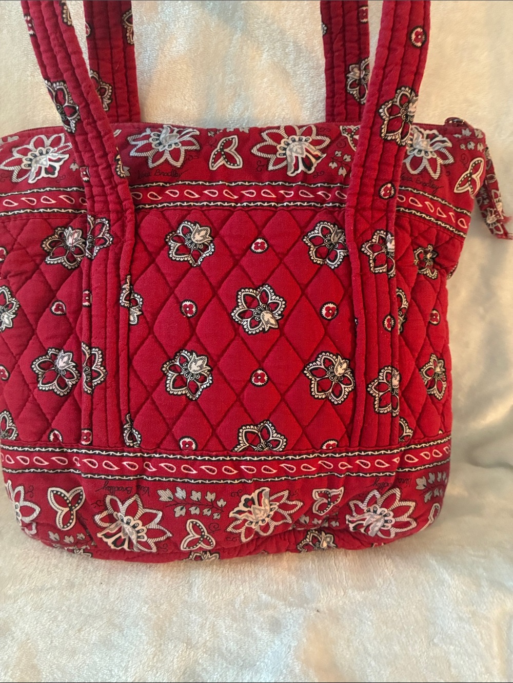 Vera Bradley Red Quilted Floral Tote - Picture 3 of 7